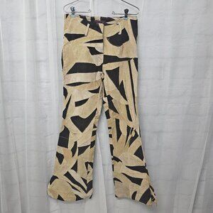 Hypoactive Tan Brown Patchwork Suede Flare Pants Hippie Boho 8 FLAWED